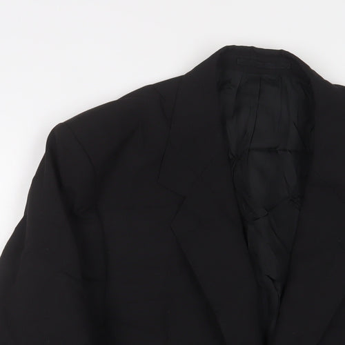 VARTEKS Mens Black Wool Jacket Suit Jacket Size 40 Regular
