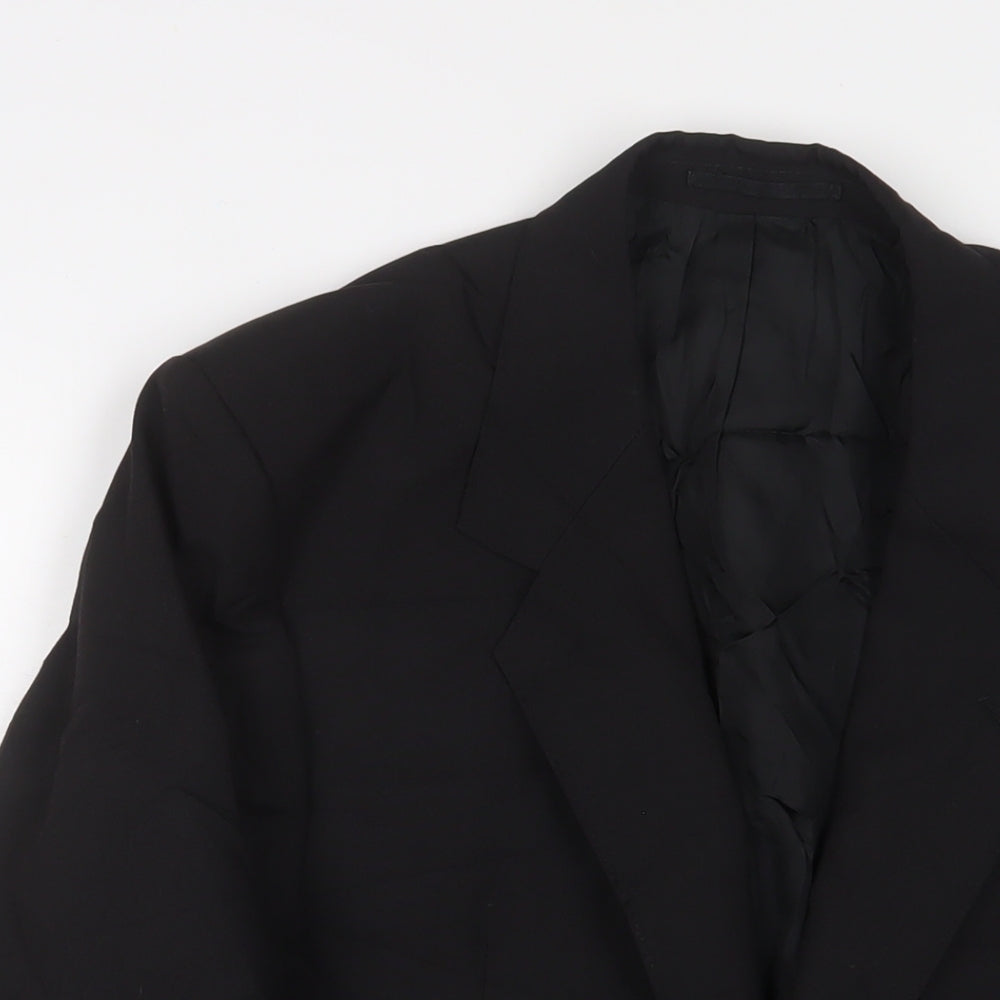 VARTEKS Mens Black Wool Jacket Suit Jacket Size 40 Regular