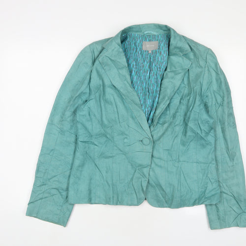 Per Una Womens Blue Jacket Blazer Size 16 Button
