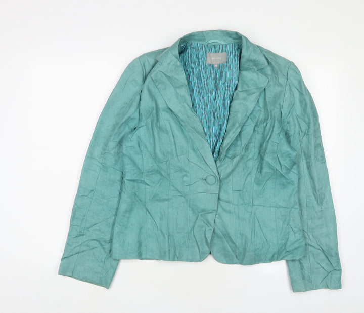 Per Una Womens Blue Jacket Blazer Size 16 Button