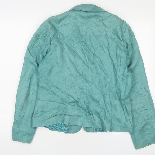Per Una Womens Blue Jacket Blazer Size 16 Button