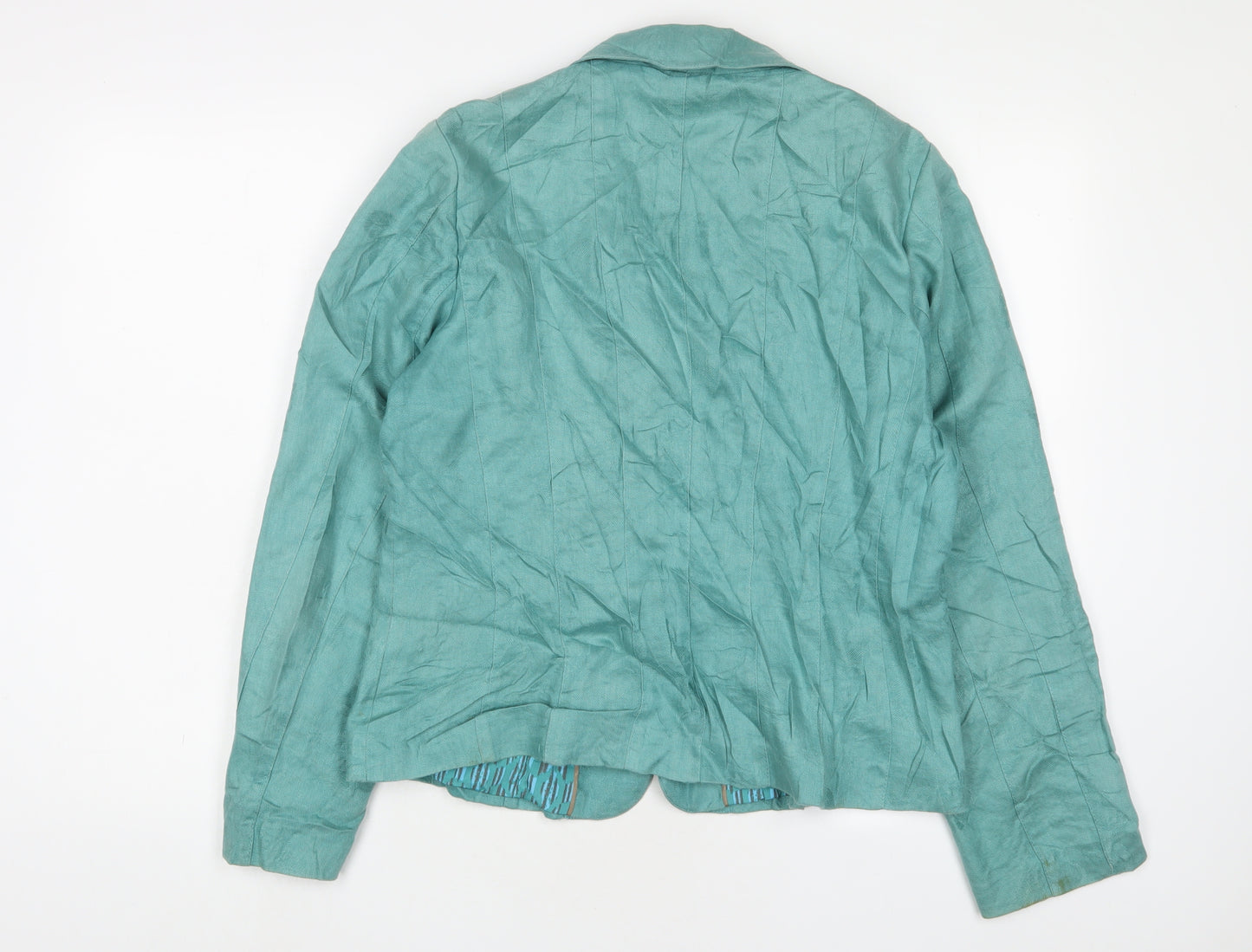 Per Una Womens Blue Jacket Blazer Size 16 Button