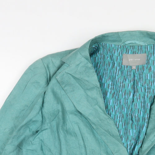 Per Una Womens Blue Jacket Blazer Size 16 Button