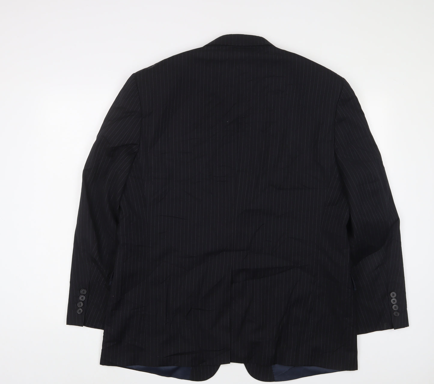 Marks and Spencer Mens Black Striped Polyester Jacket Suit Jacket Size 40 Regular