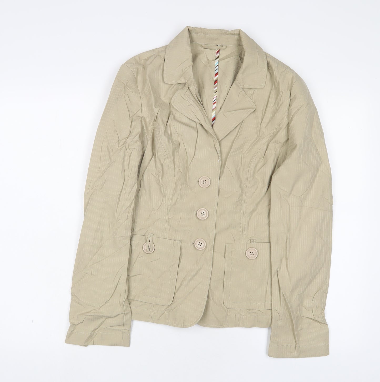 NEXT Womens Beige Jacket Blazer Size 12 Button