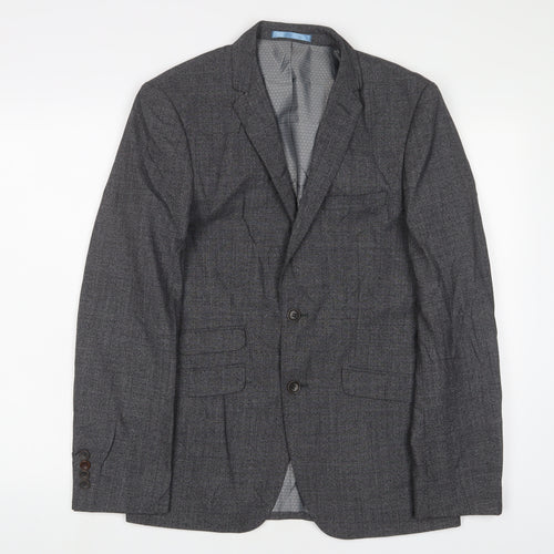 Burton Mens Grey Wool Jacket Suit Jacket Size 36 Regular