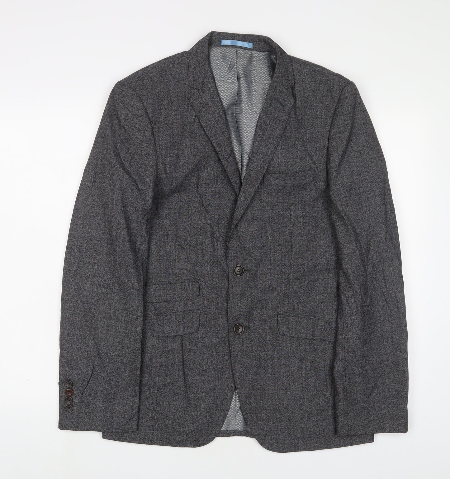 Burton Mens Grey Wool Jacket Suit Jacket Size 36 Regular