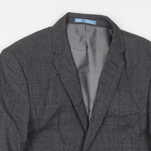 Burton Mens Grey Wool Jacket Suit Jacket Size 36 Regular