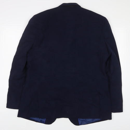 OneSixFive Mens Blue Polyester Jacket Suit Jacket Size 46 Regular
