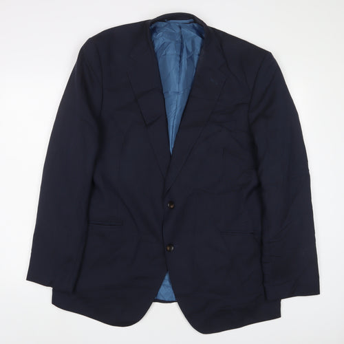 Marks and Spencer Mens Blue Wool Jacket Suit Jacket Size 46 Regular