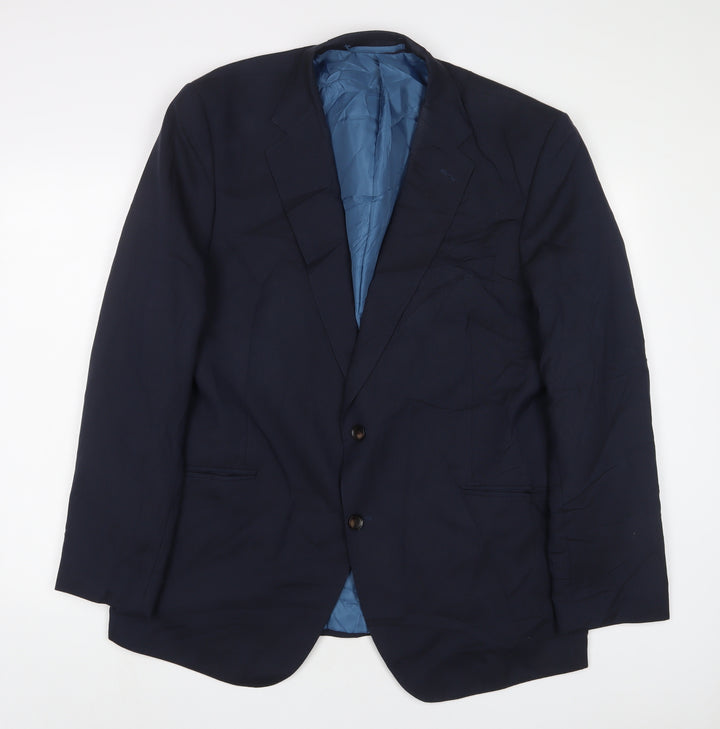 Marks and Spencer Mens Blue Wool Jacket Suit Jacket Size 46 Regular