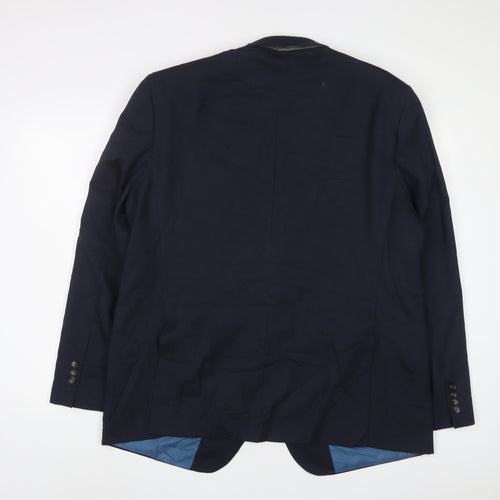 Marks and Spencer Mens Blue Wool Jacket Suit Jacket Size 46 Regular