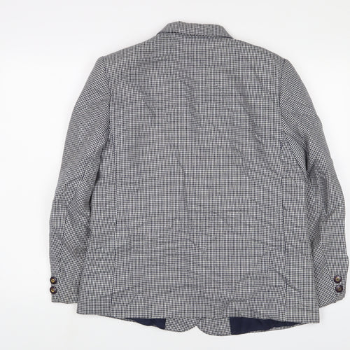 Julius Womens Blue Herringbone Jacket Blazer Size 16 Button