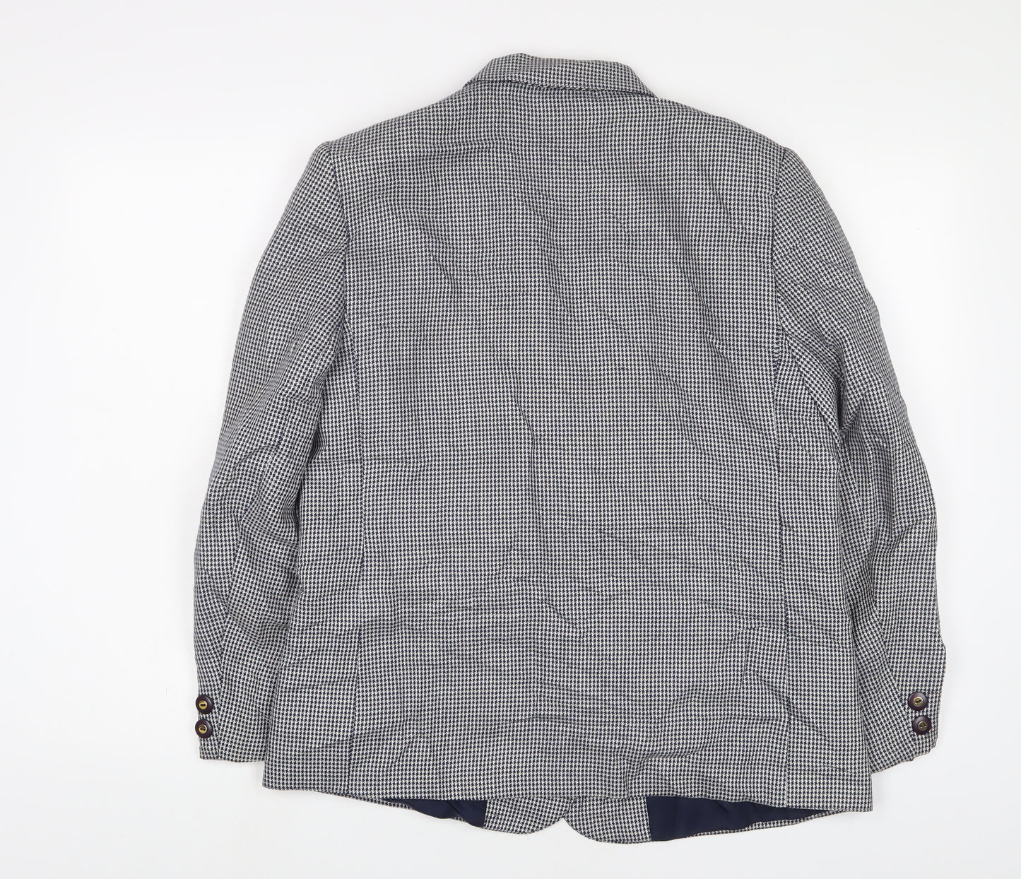 Julius Womens Blue Herringbone Jacket Blazer Size 16 Button