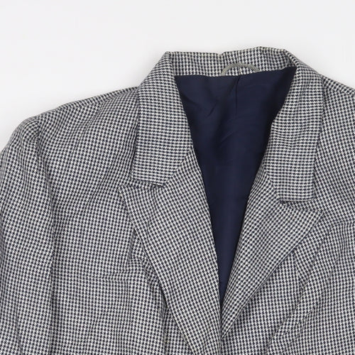 Julius Womens Blue Herringbone Jacket Blazer Size 16 Button