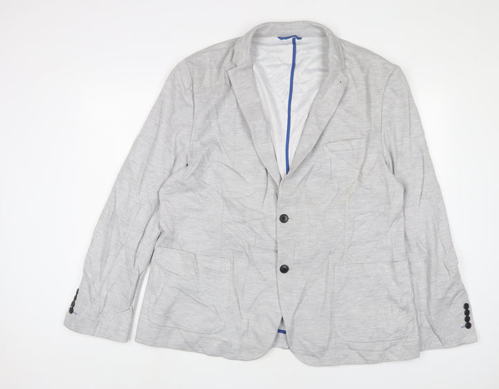 NEXT Mens Grey Viscose Jacket Suit Jacket Size 48 Regular