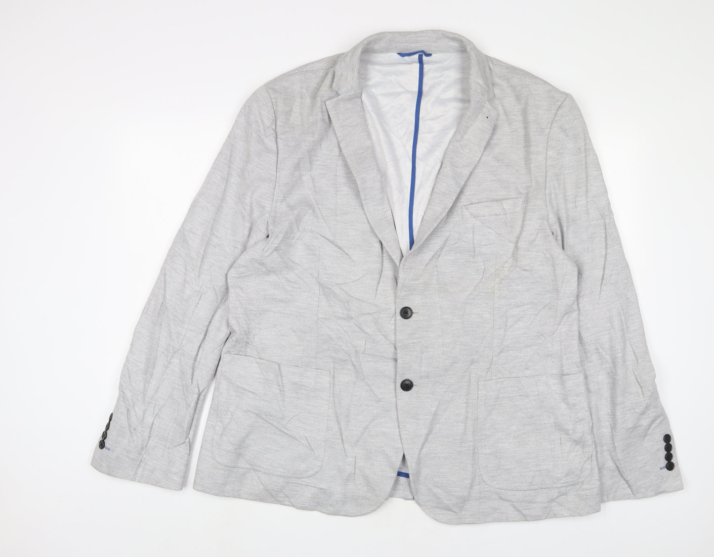 NEXT Mens Grey Viscose Jacket Suit Jacket Size 48 Regular