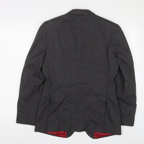 Marks and Spencer Mens Grey Striped Wool Jacket Suit Jacket Size 36 Regular