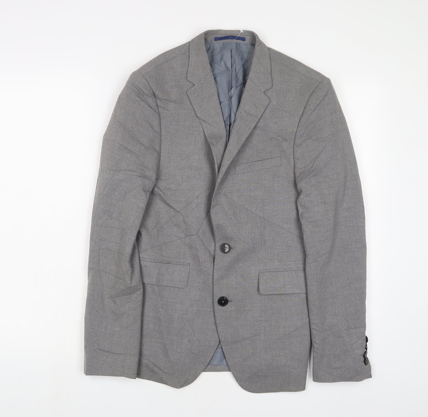 Burton Mens Grey Polyester Jacket Suit Jacket Size 34 Regular