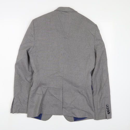 Burton Mens Grey Polyester Jacket Suit Jacket Size 34 Regular
