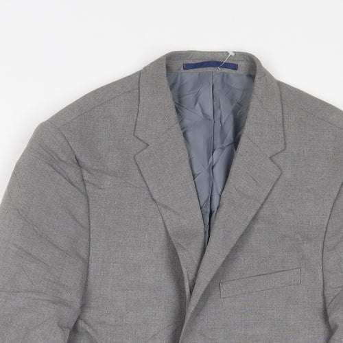 Burton Mens Grey Polyester Jacket Suit Jacket Size 34 Regular