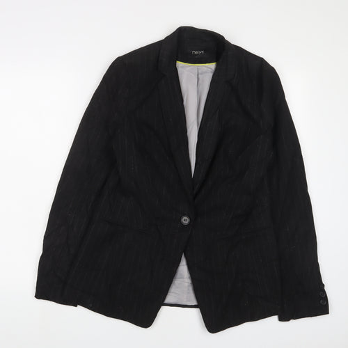 NEXT Womens Black Jacket Blazer Size 14 Button