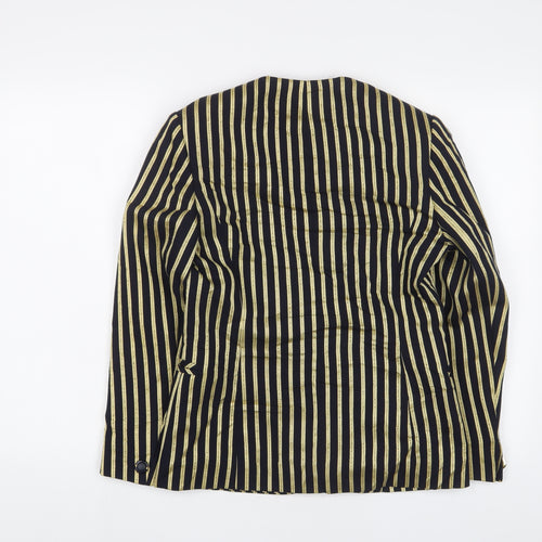 Precis Womens Black Striped Jacket Size 8 Button