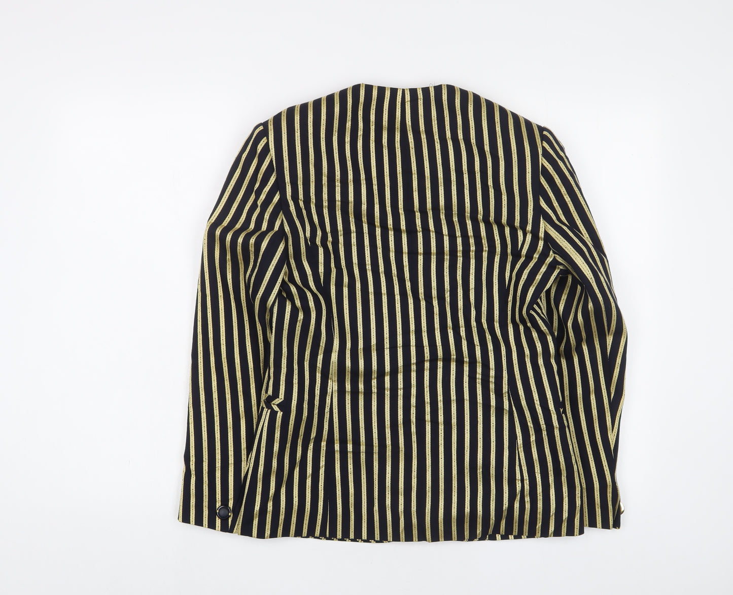 Precis Womens Black Striped Jacket Size 8 Button