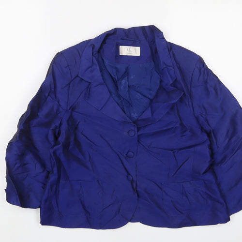 Cc Womens Purple Jacket Blazer Size 14 Button