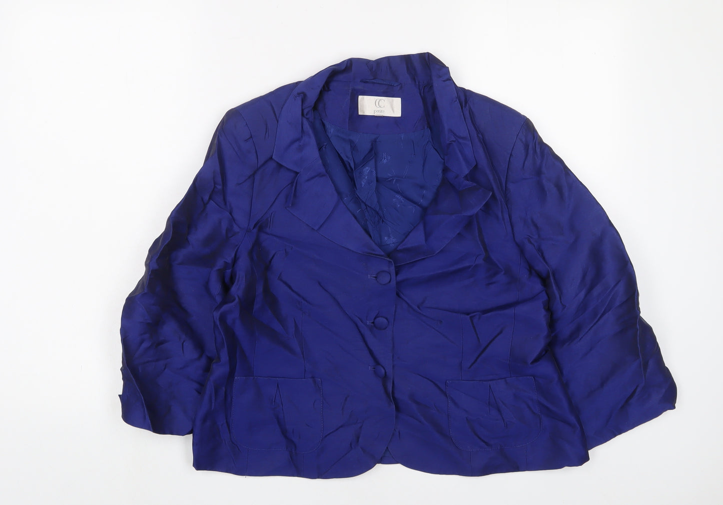 Cc Womens Purple Jacket Blazer Size 14 Button