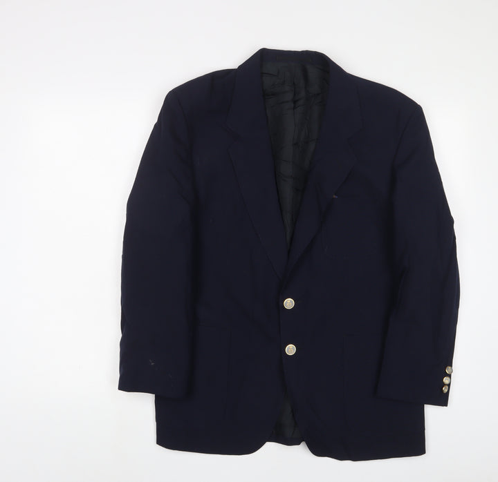 VARTEKS Mens Blue Wool Jacket Suit Jacket Size 40 Regular