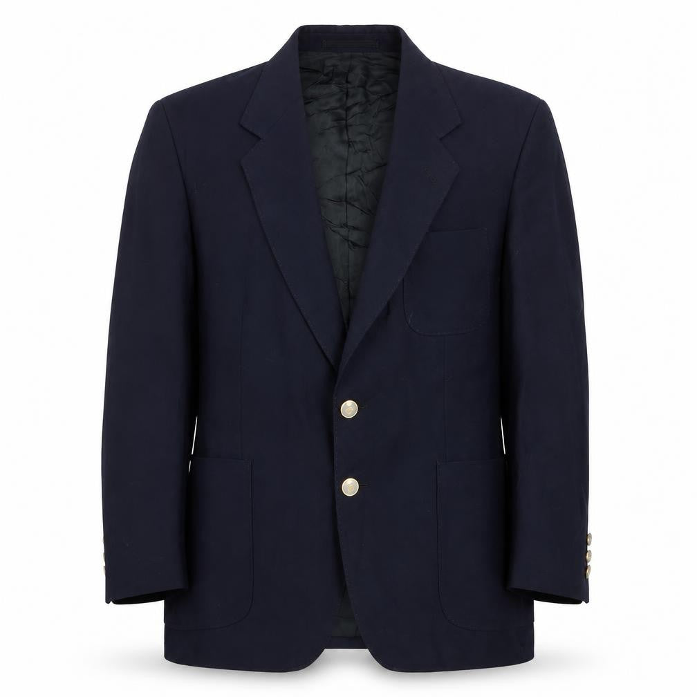 Front view of VARTEKS men’s blue wool jacket suit jacket, size 40, regular