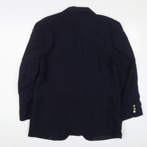VARTEKS Mens Blue Wool Jacket Suit Jacket Size 40 Regular