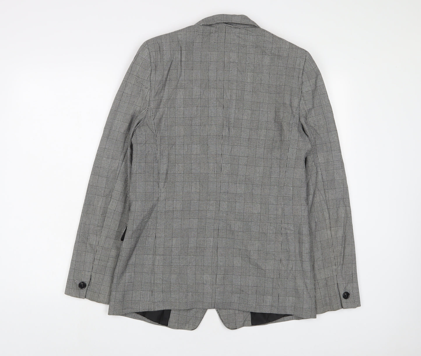 NEXT Womens Grey Plaid Jacket Blazer Size 12 Button