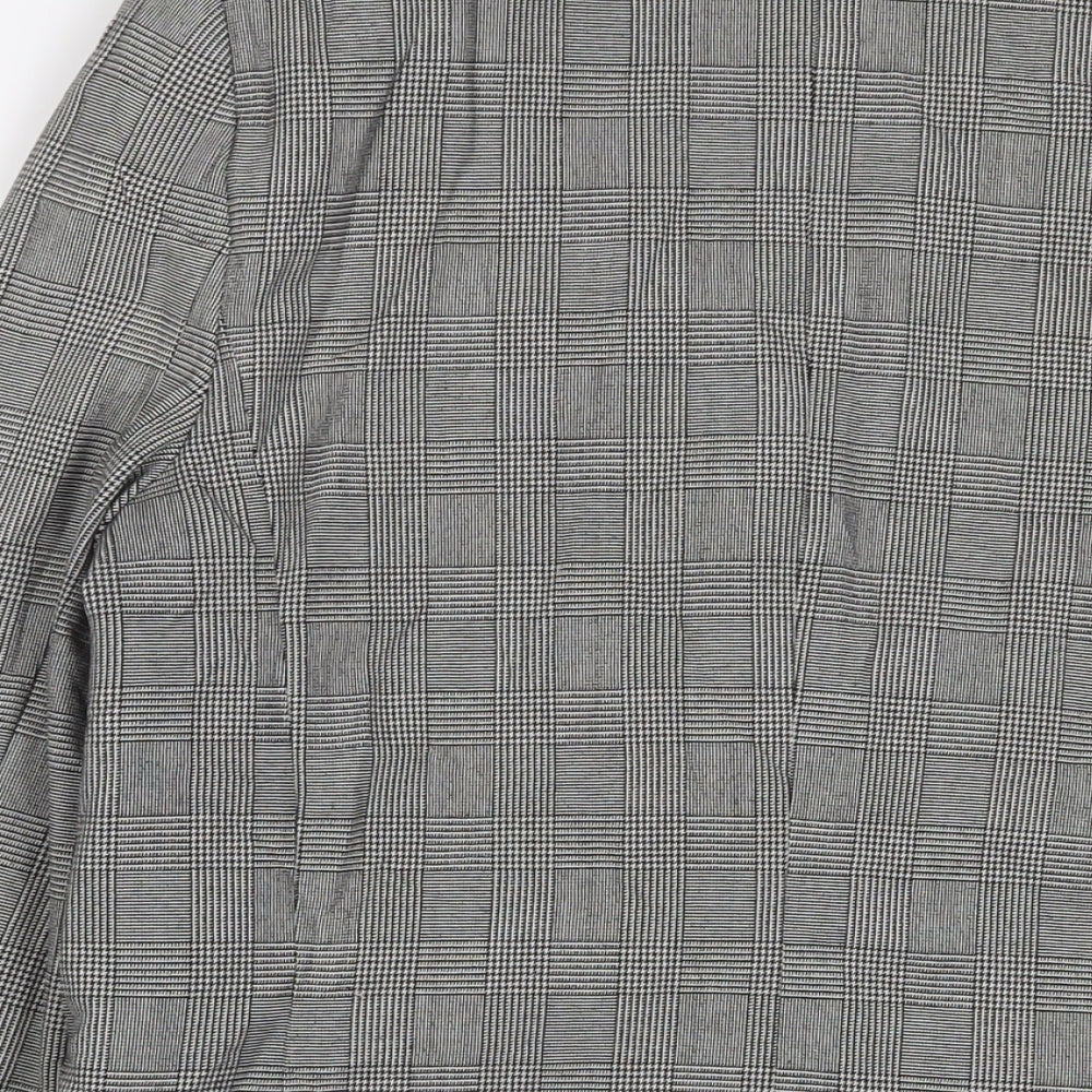NEXT Womens Grey Plaid Jacket Blazer Size 12 Button