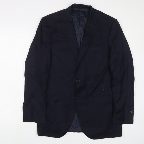 Hawes & Curtis Mens Blue Wool Jacket Suit Jacket Size 36 Regular
