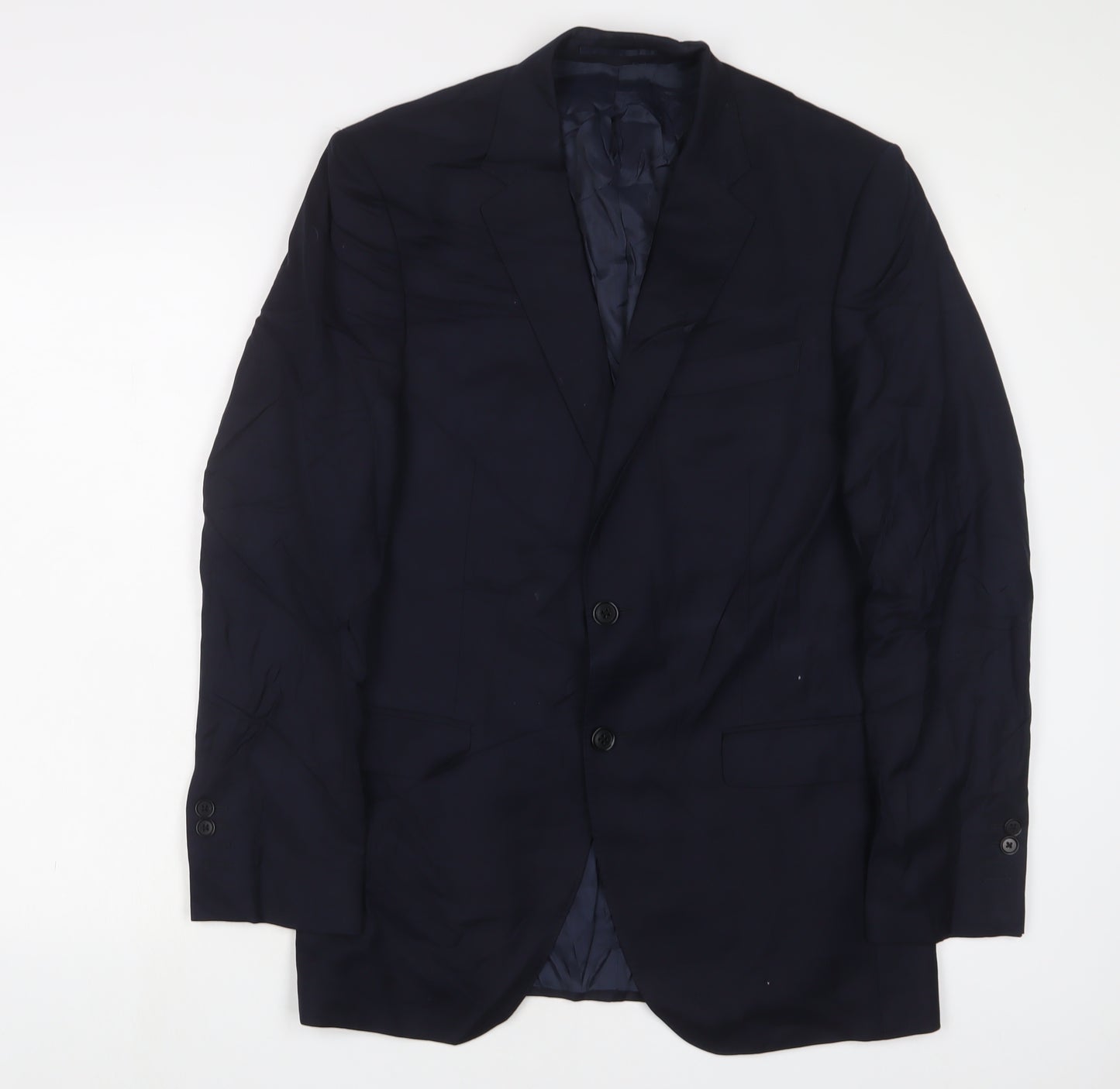 Hawes & Curtis Mens Blue Wool Jacket Suit Jacket Size 36 Regular