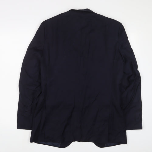 Hawes & Curtis Mens Blue Wool Jacket Suit Jacket Size 36 Regular