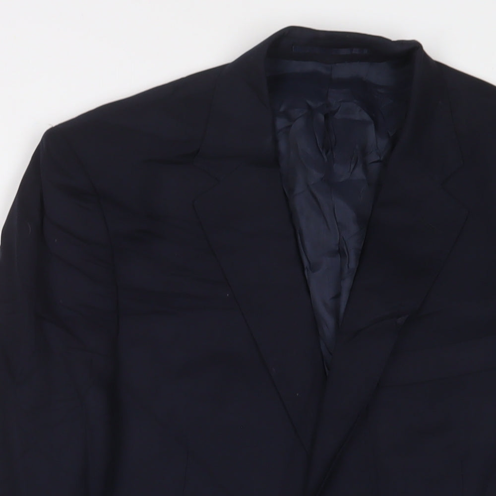 Hawes & Curtis Mens Blue Wool Jacket Suit Jacket Size 36 Regular