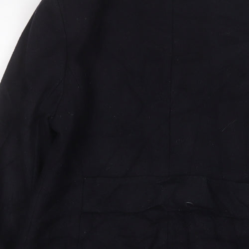 NEXT Womens Black Overcoat Coat Size 12 Button