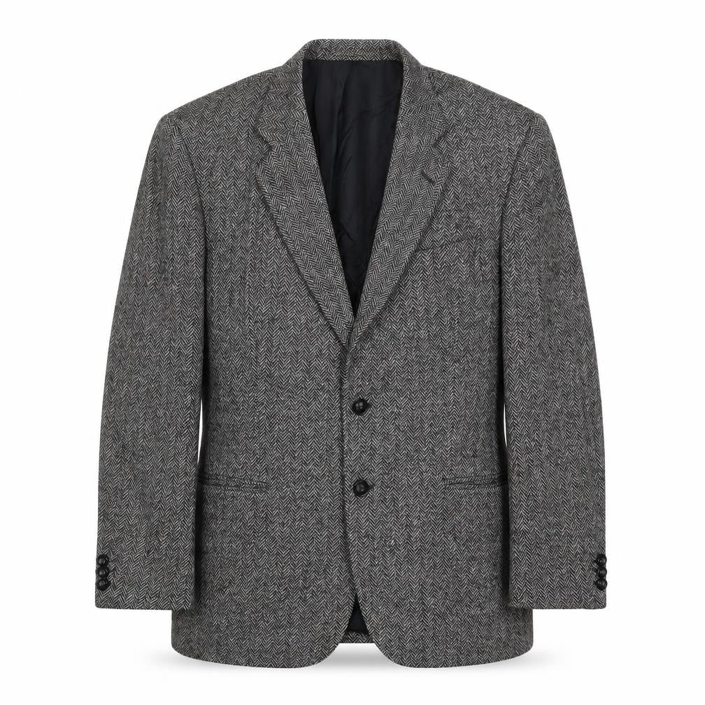 Front view of Marks & Spencer men’s grey wool jacket suit, size 42, regular