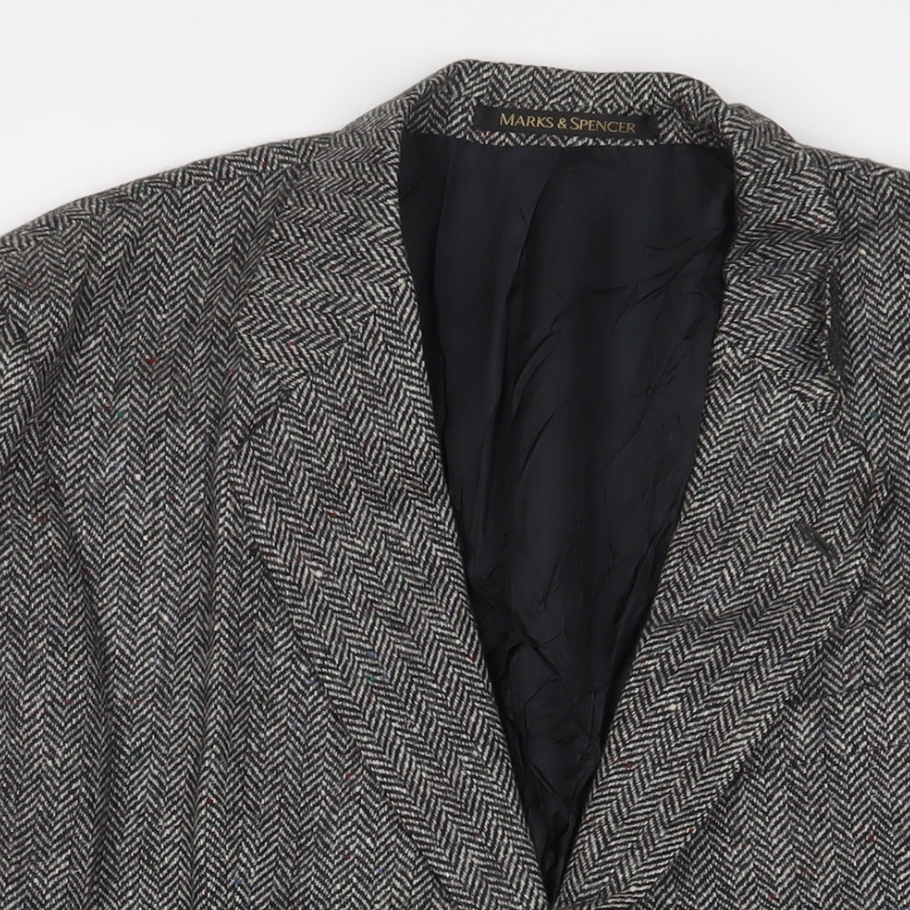 Marks and Spencer Mens Grey Wool Jacket Suit Size 42 Regular