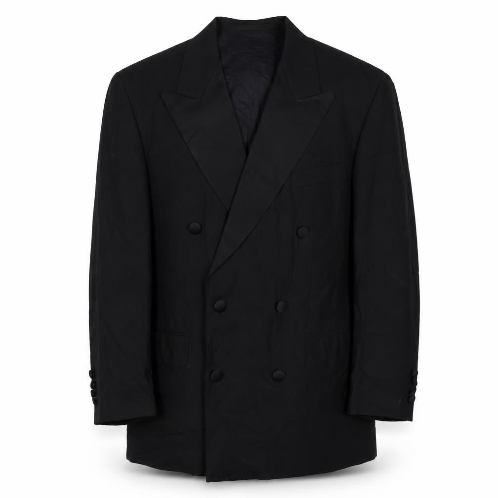 Front view of Mr Harry men’s black polyester jacket suit jacket, size 38, regular