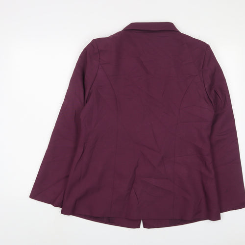 Damart Womens Purple Jacket Blazer Size 14 Button