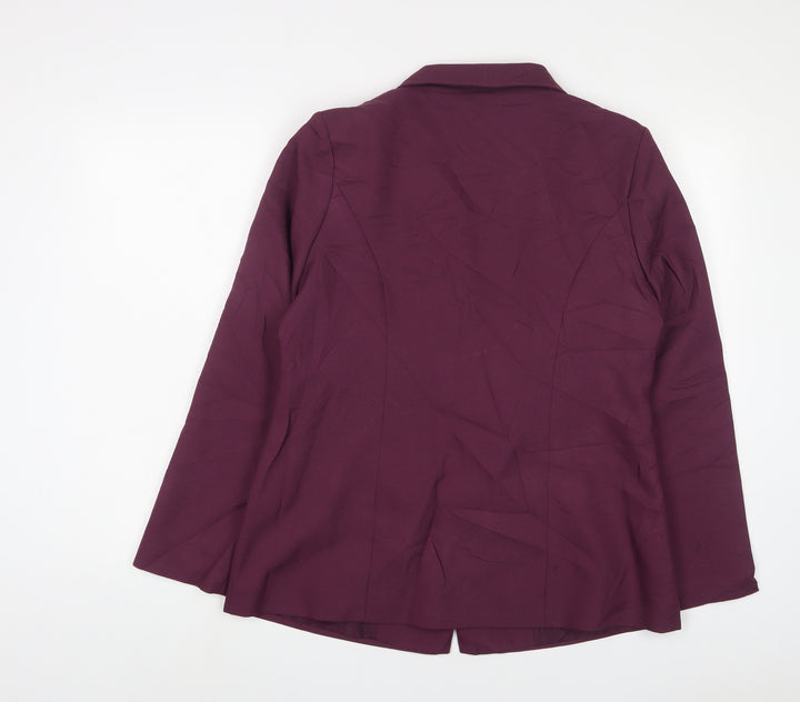Damart Womens Purple Jacket Blazer Size 14 Button