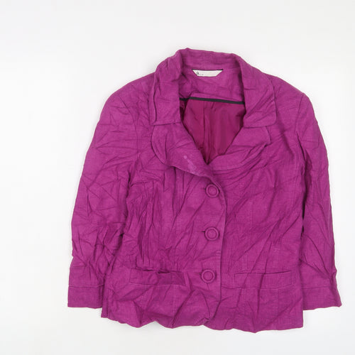 BHS Womens Purple Jacket Blazer Size 12 Button