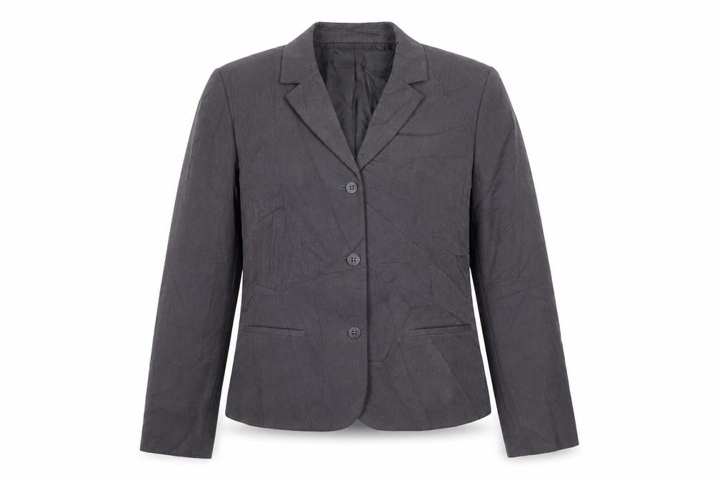 Front view of Next women’s grey jacket blazer, size UK 14, button