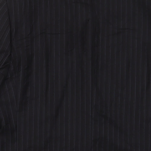 Autograph Mens Black Striped Wool Jacket Suit Jacket Size 40 Regular