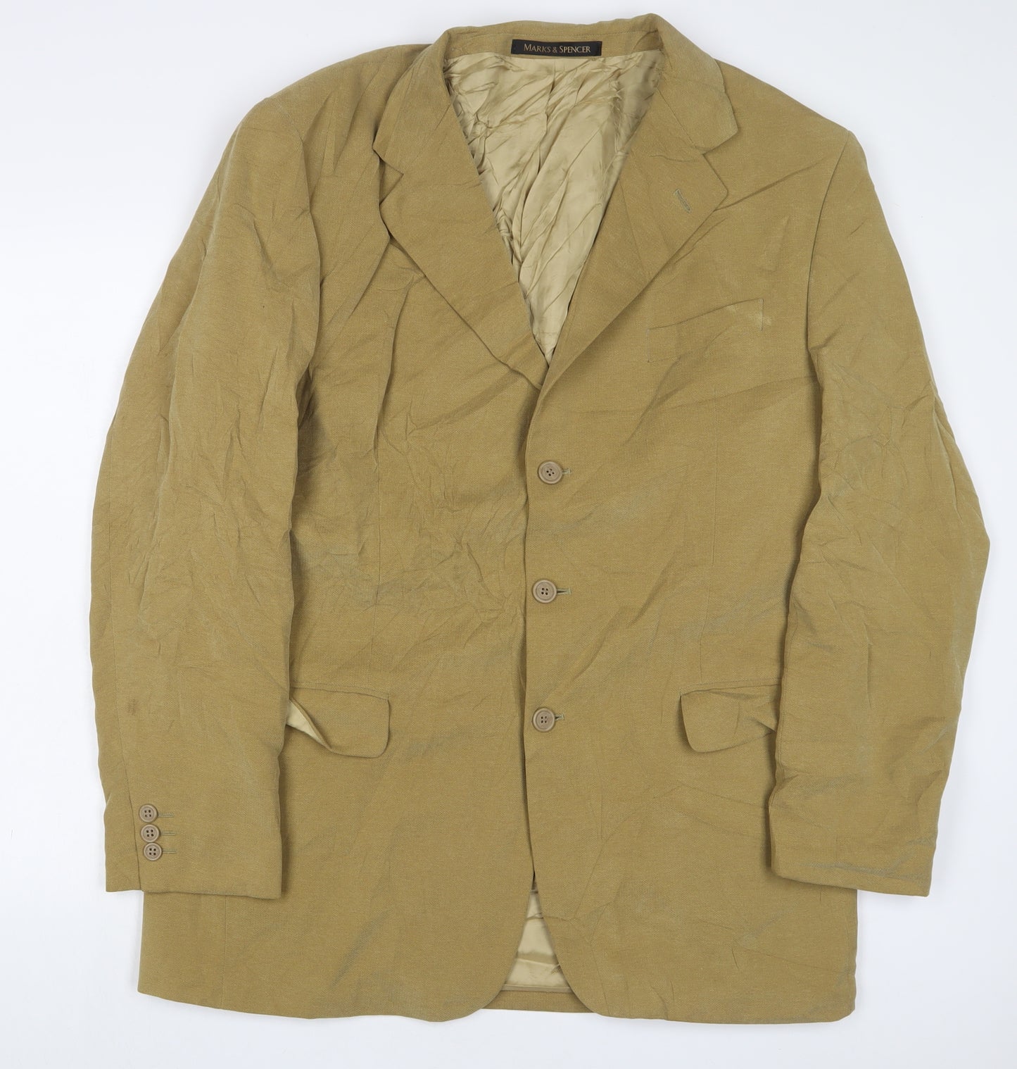 Marks and Spencer Mens Brown Polyester Jacket Suit Jacket Size 44 Regular