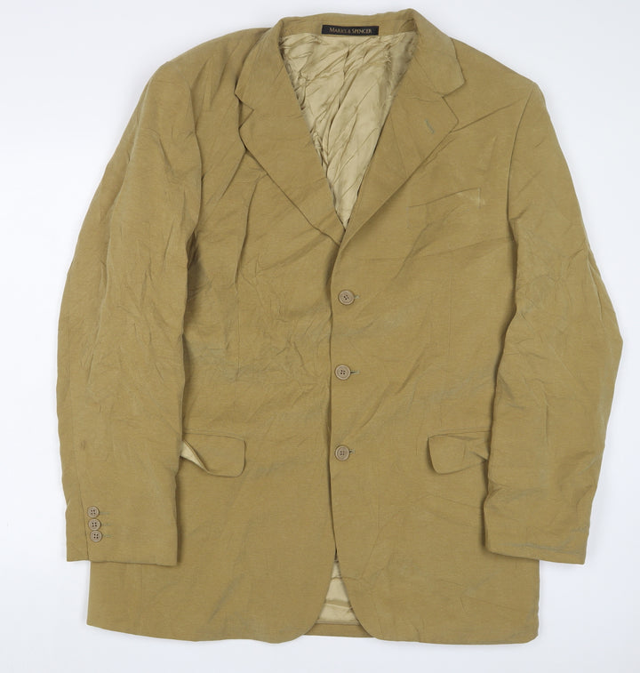 Marks and Spencer Mens Brown Polyester Jacket Suit Jacket Size 44 Regular
